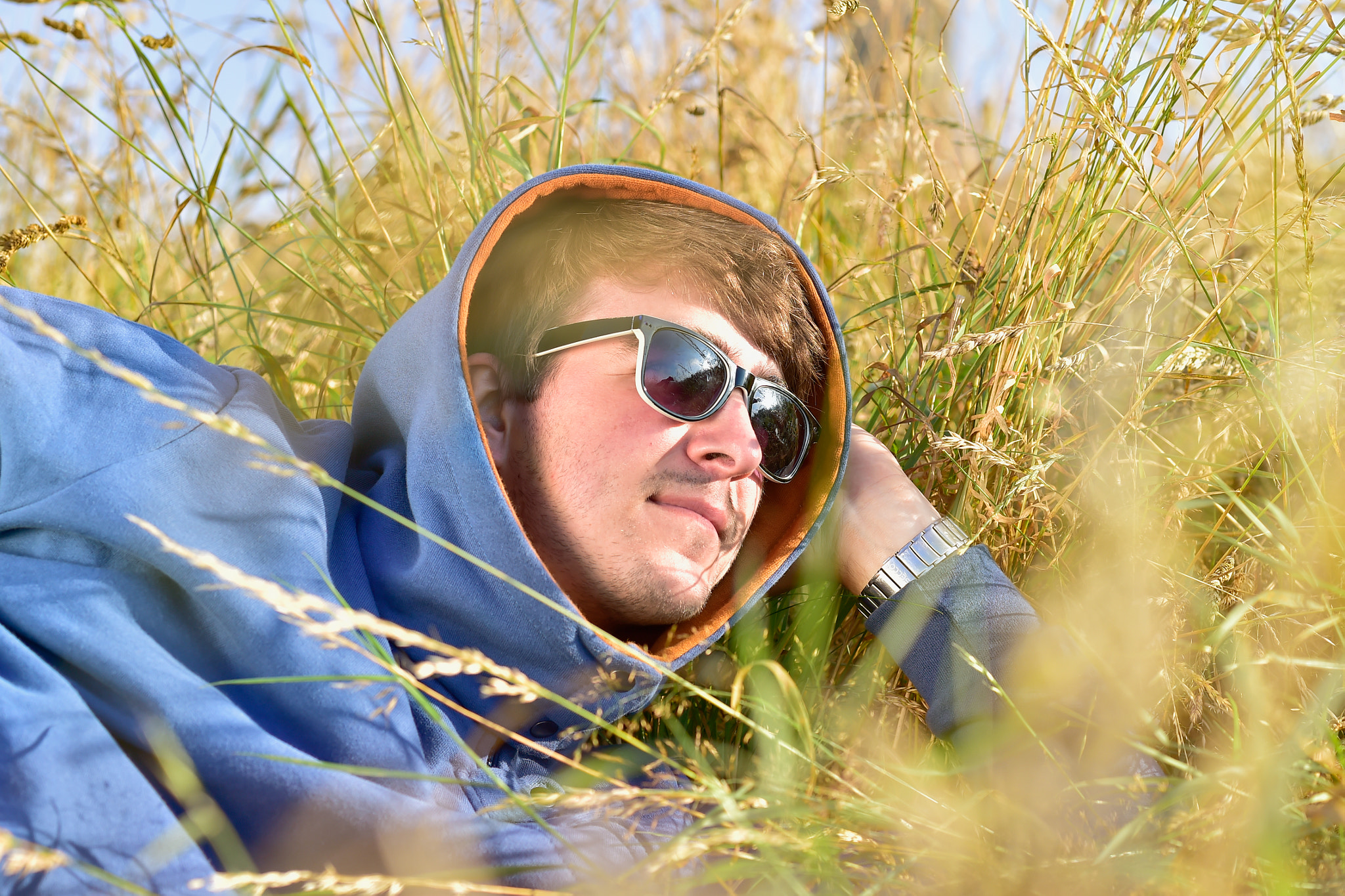 Nikon D4S + Nikon AF-S Nikkor 85mm F1.8G sample photo. Young man outdoors portrait with copy space photography