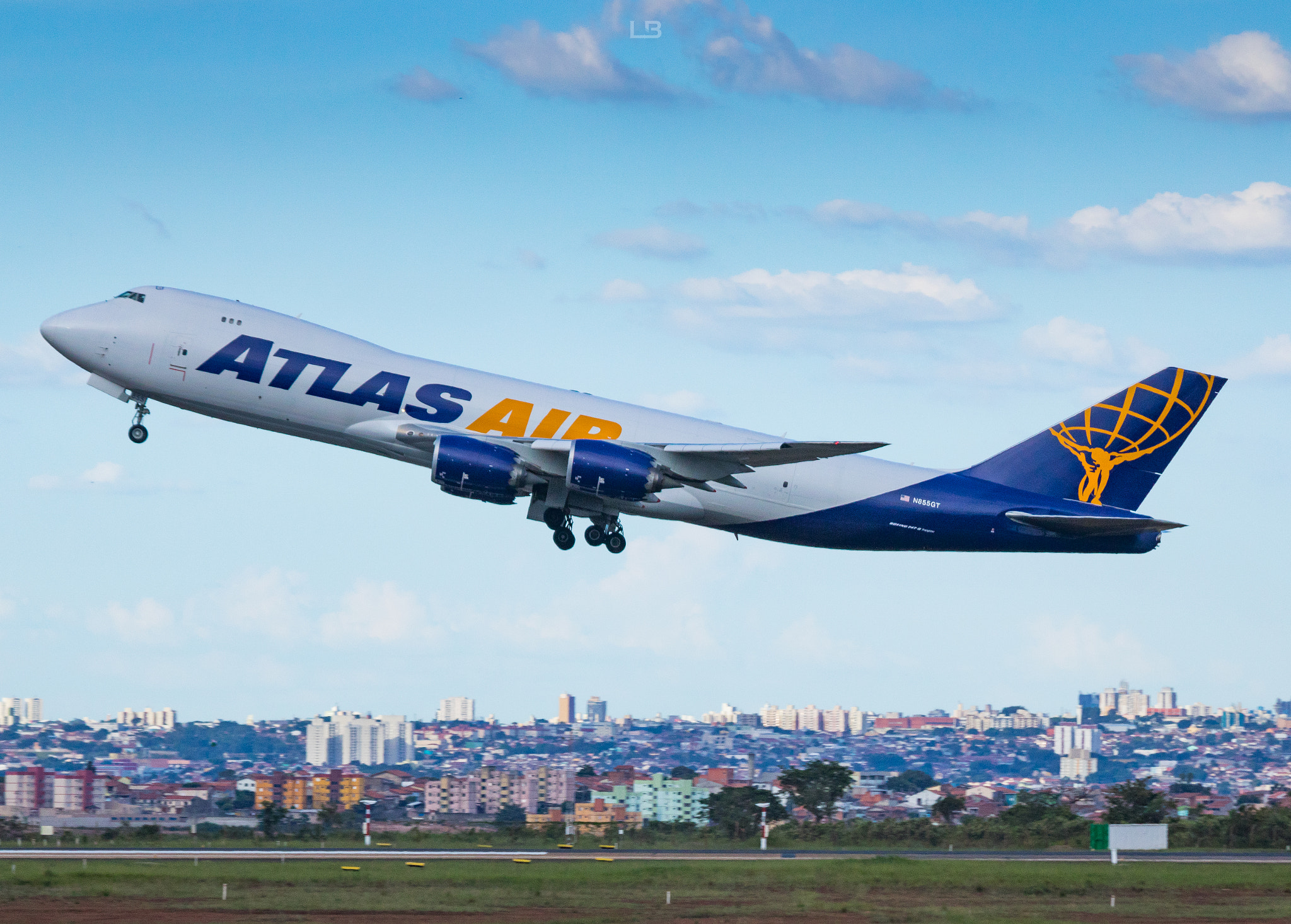 Canon EF 70-300mm F4-5.6 IS USM sample photo. Atlas air cargo | boeing 747-87uf | reg.: n8555gt | campinas/viracopos photography