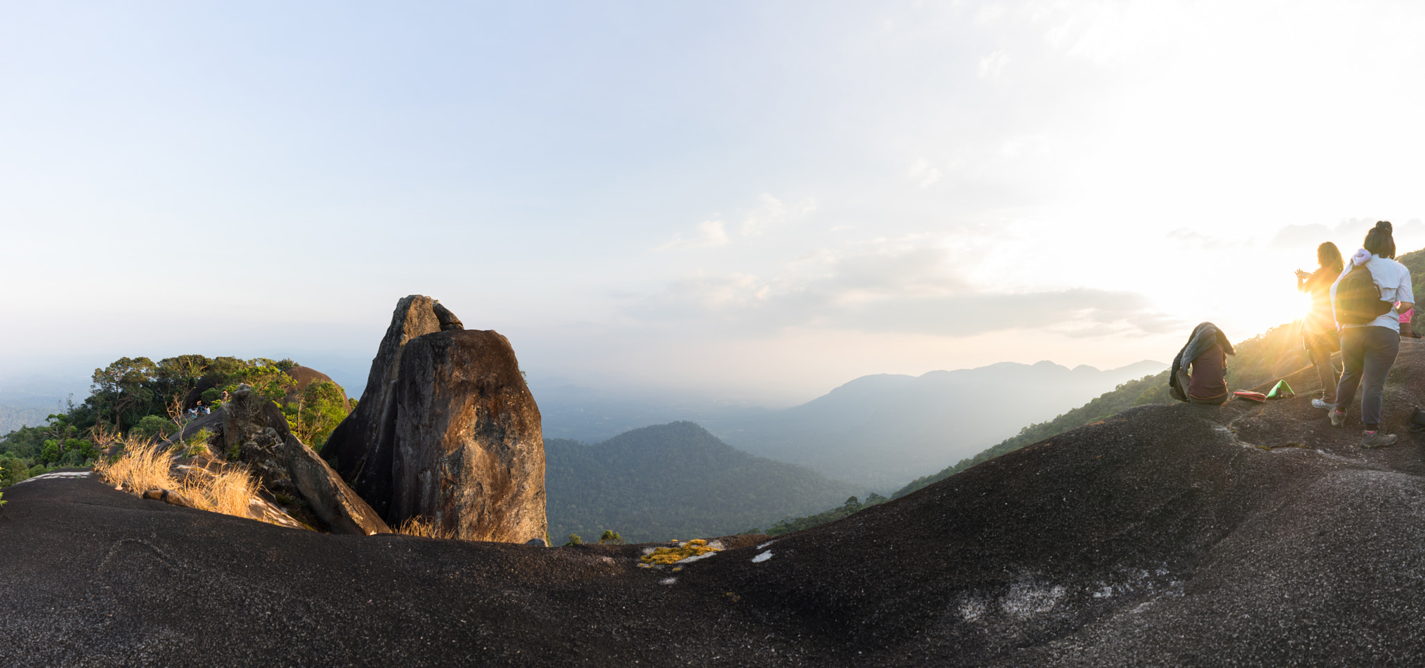 Sony a7 II + FE 21mm F2.8 sample photo. Mountain panorama top view when sunset with people taking photo photography