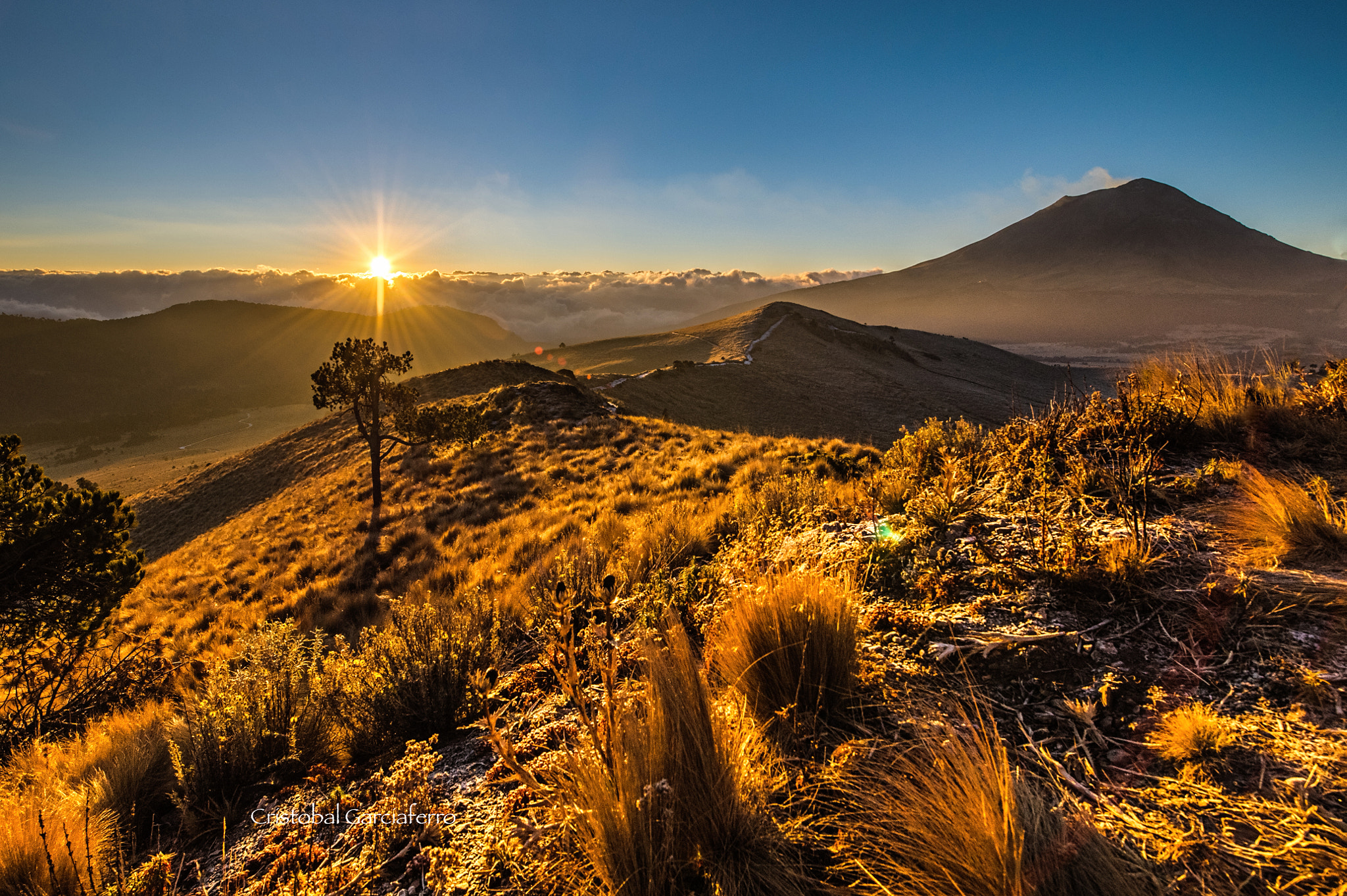 Nikon D4 sample photo. Sunrise and volcano photography