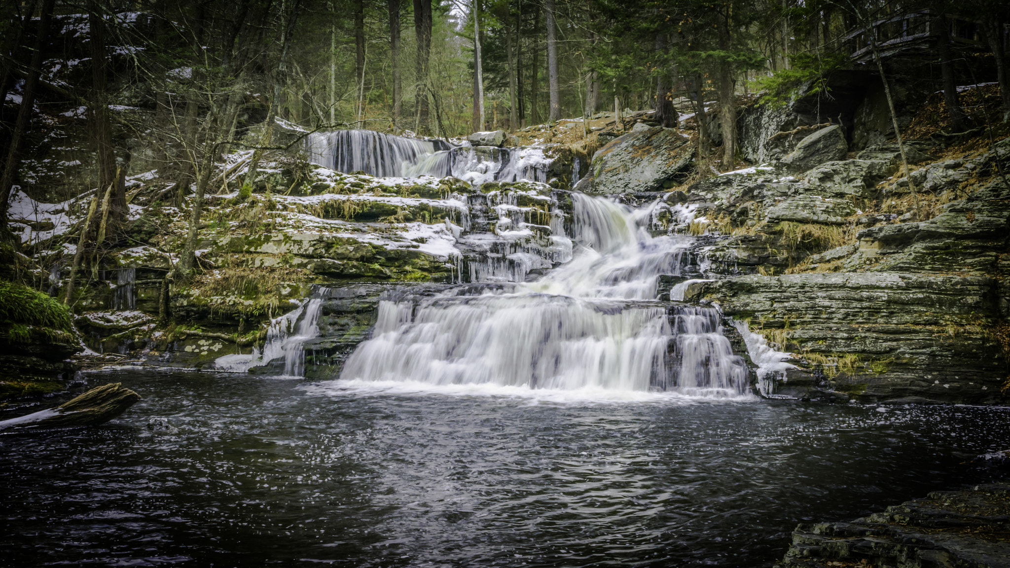 Nikon D5300 + Sigma 24-70mm F2.8 EX DG HSM sample photo. Factoryfalls in winter photography