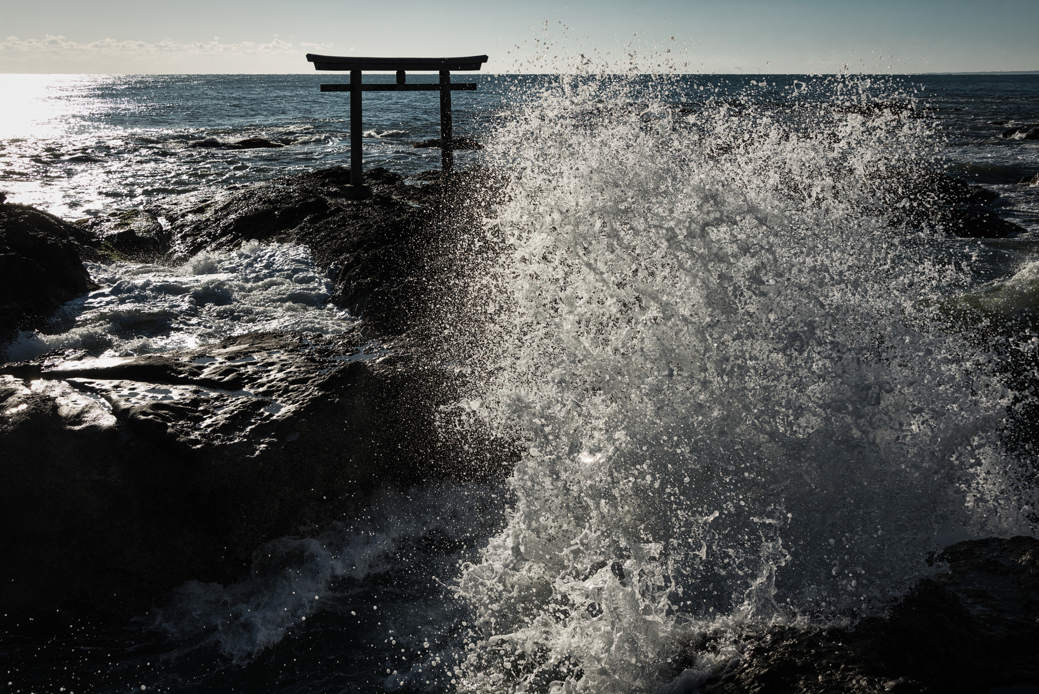 Nikon D800E sample photo. Tori gate over a big wave photography