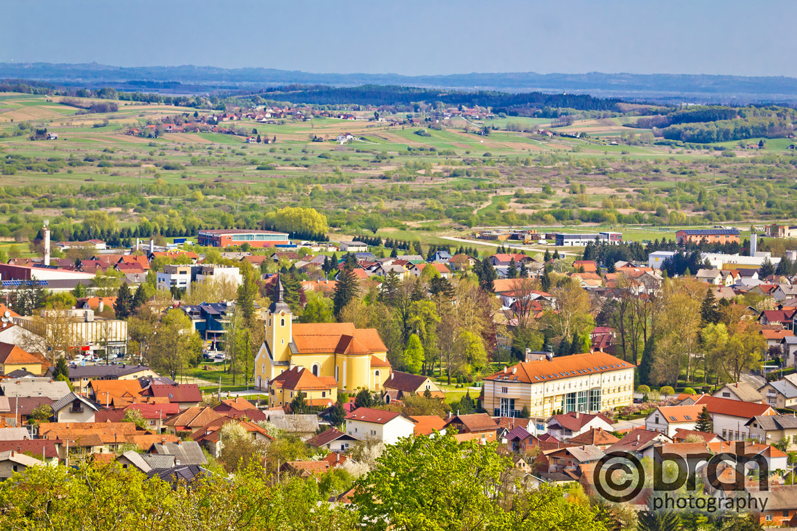 Canon EF 70-300mm F4-5.6L IS USM sample photo. Town of ivanec aerial springtime view photography