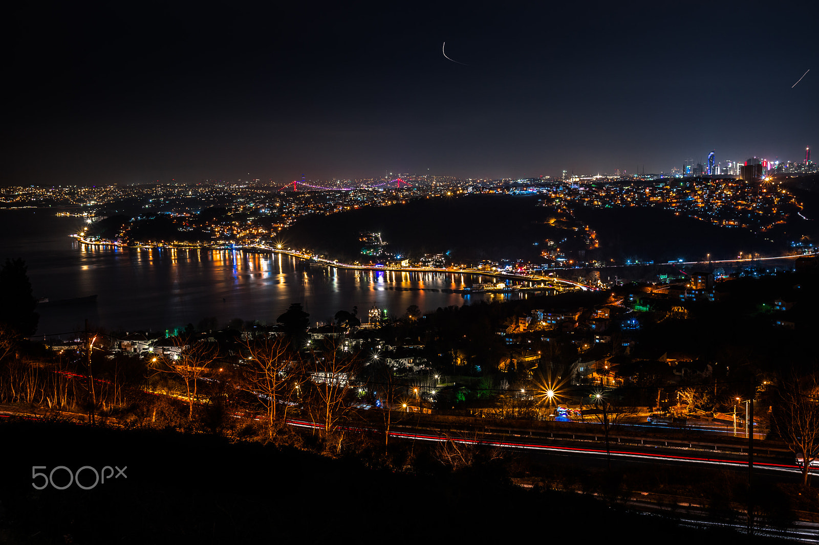 Sony a6000 sample photo. Istanbul / sariyer at night with a bit of bosporus photography