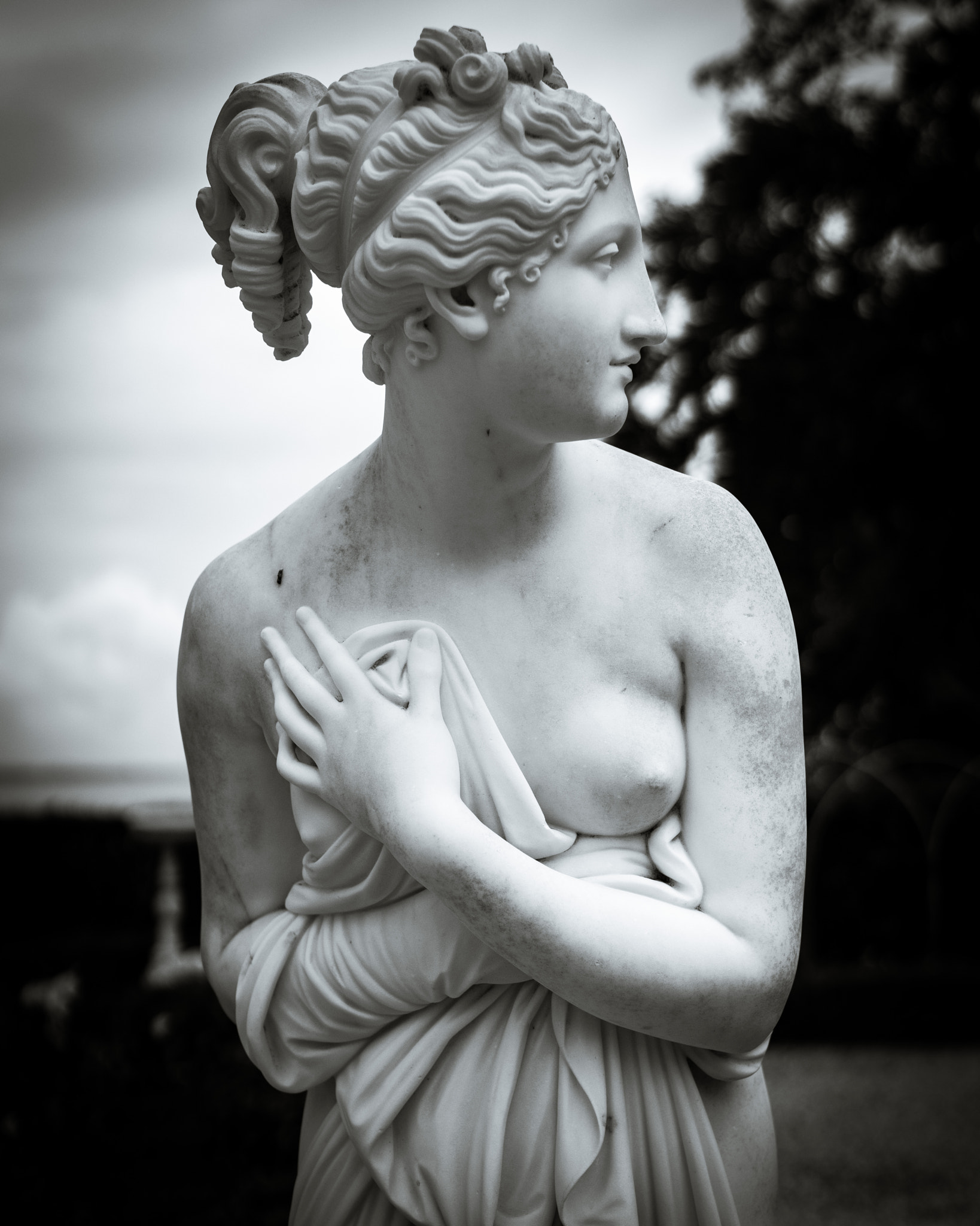 Sony a7R II + E 50mm F2 sample photo. Statue in black and white photography