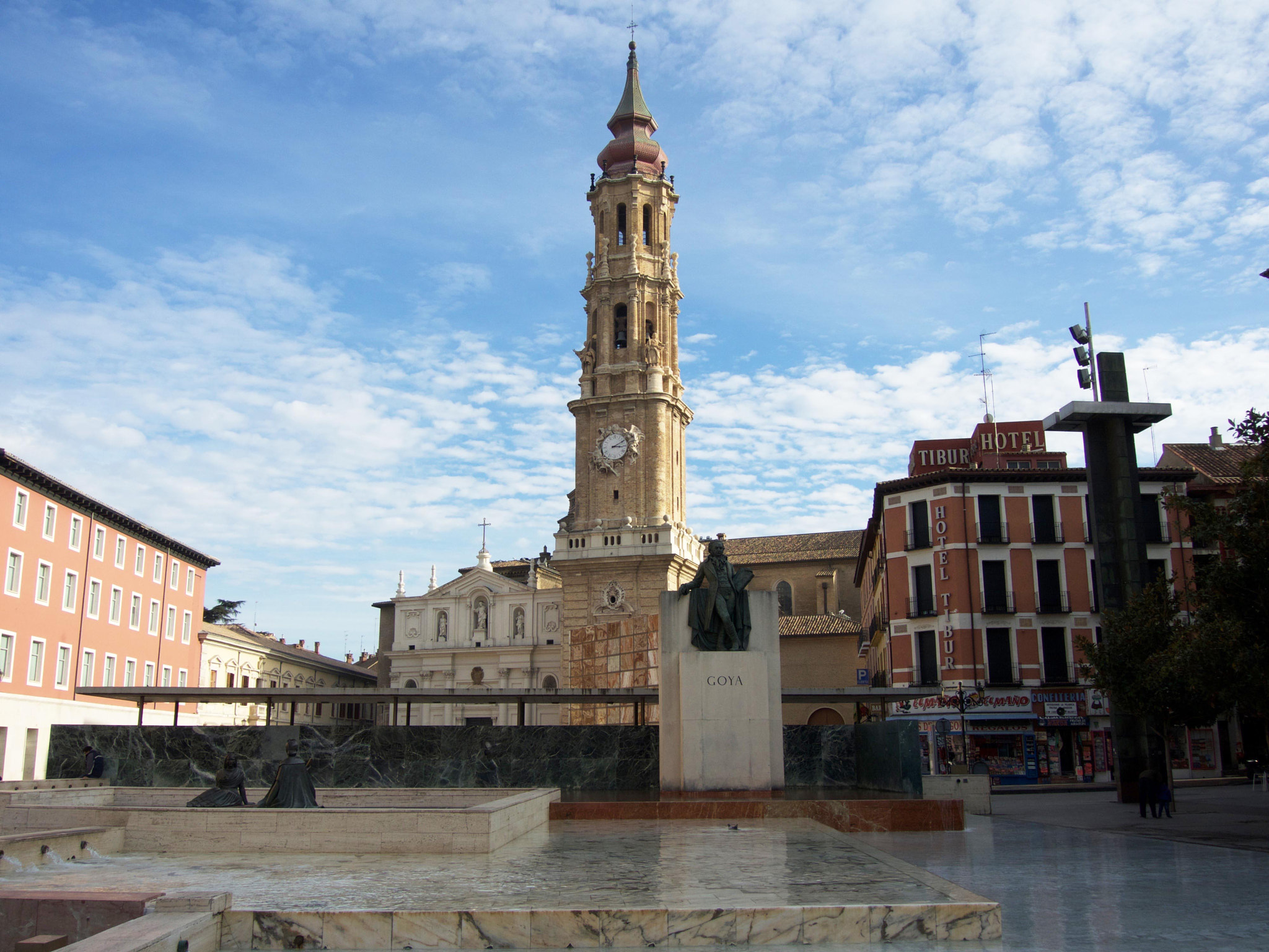 Goya Monument and Zaragoza Cathedral