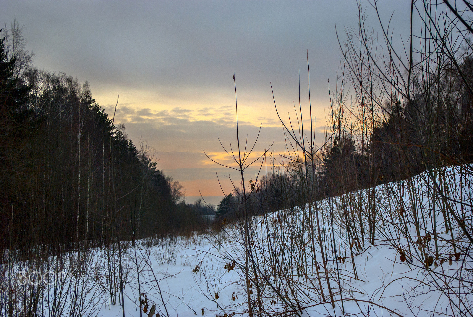 Pentax K-m (K2000) sample photo. Calm winter evening photography