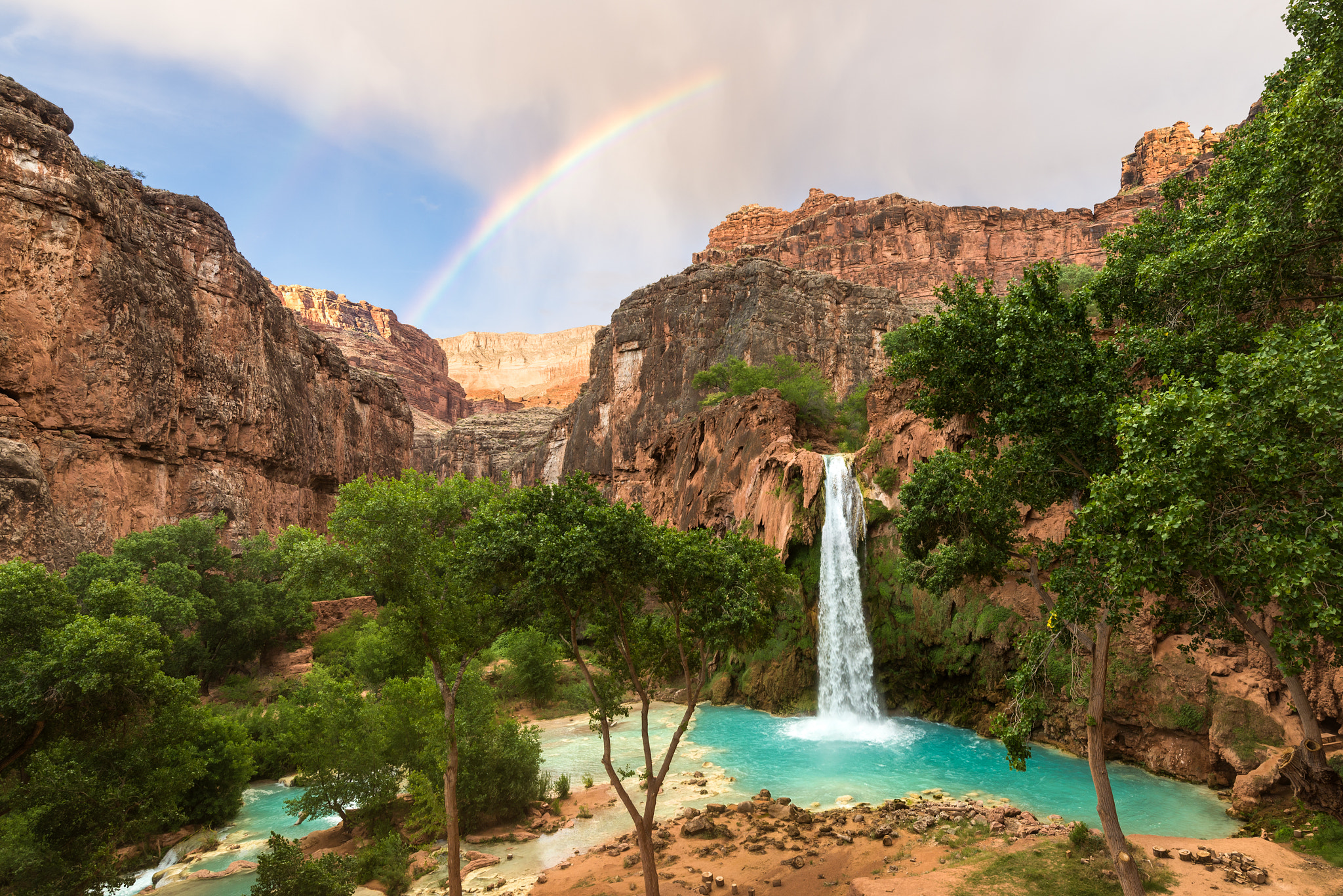Tamron SP 15-30mm F2.8 Di VC USD sample photo. Rainbow over havasu falls photography