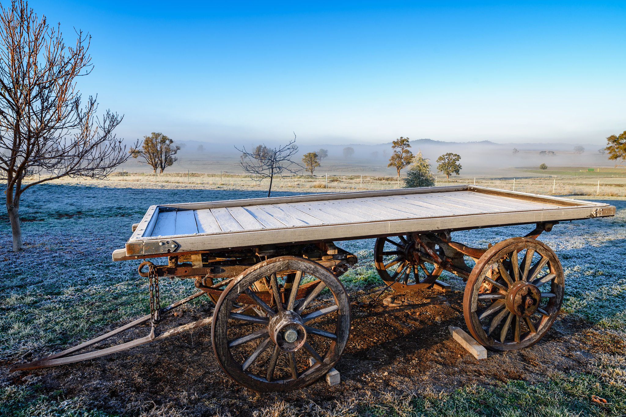 Tamron SP 24-70mm F2.8 Di VC USD sample photo. Frost on an old cart photography