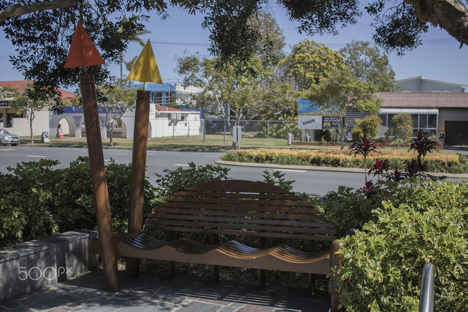 Canon EF-S 24mm F2.8 STM sample photo. Bench in paradise point photography