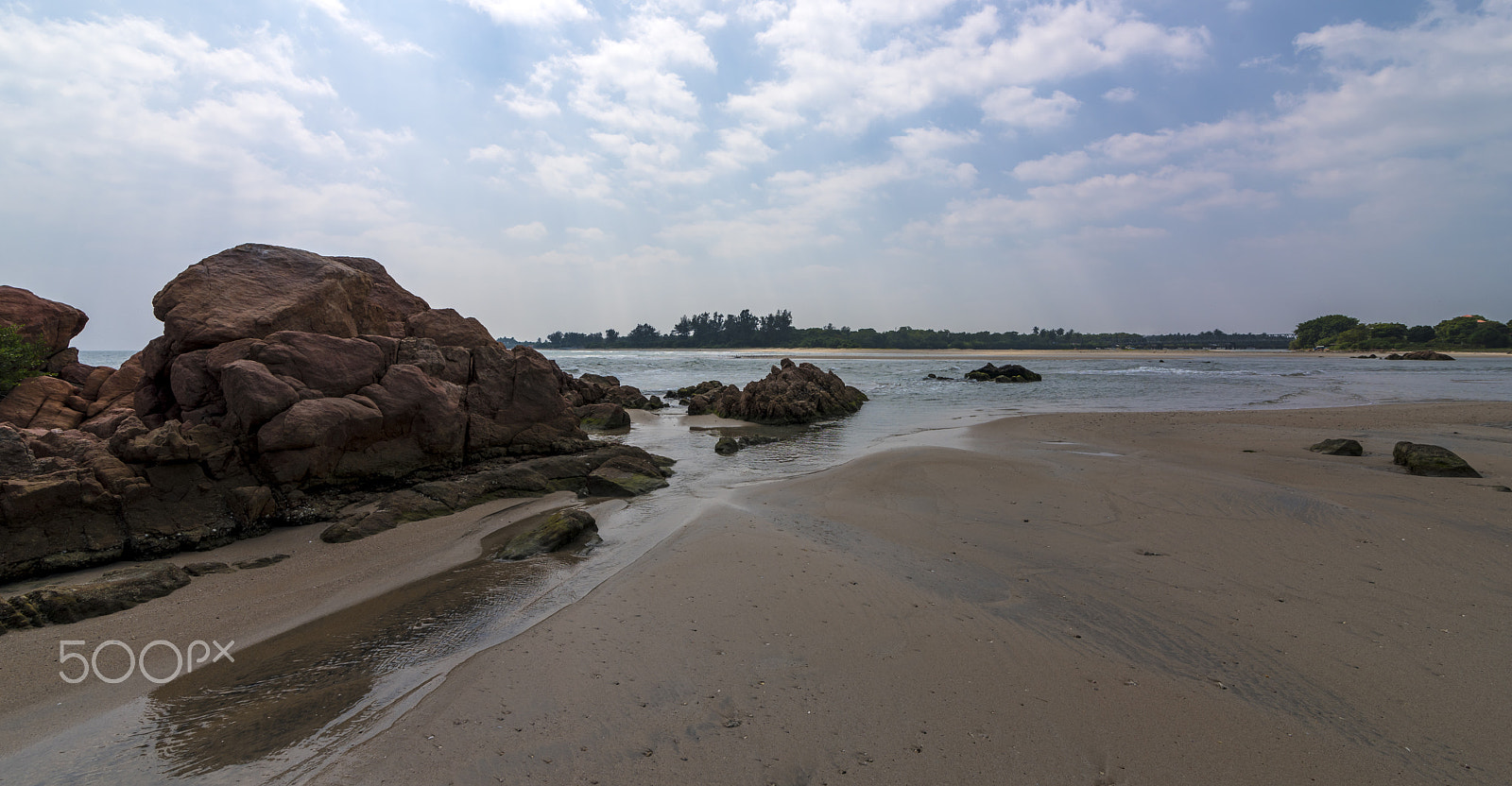 Nikon D810 + Tokina AT-X 16-28mm F2.8 Pro FX sample photo. Red sandstone at river mouth in nilaveli sri lanka photography