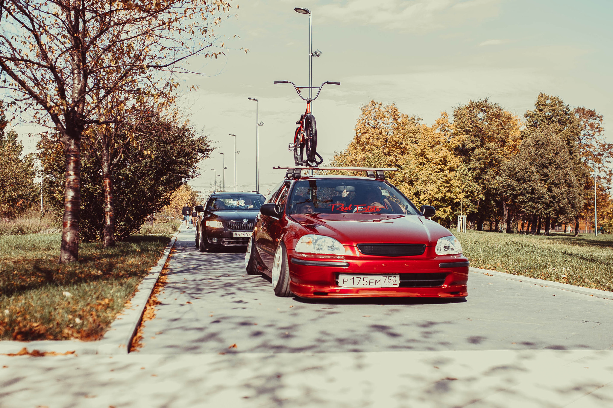 Canon EOS-1D Mark II sample photo. Honda civik & skoda octavia combi photography