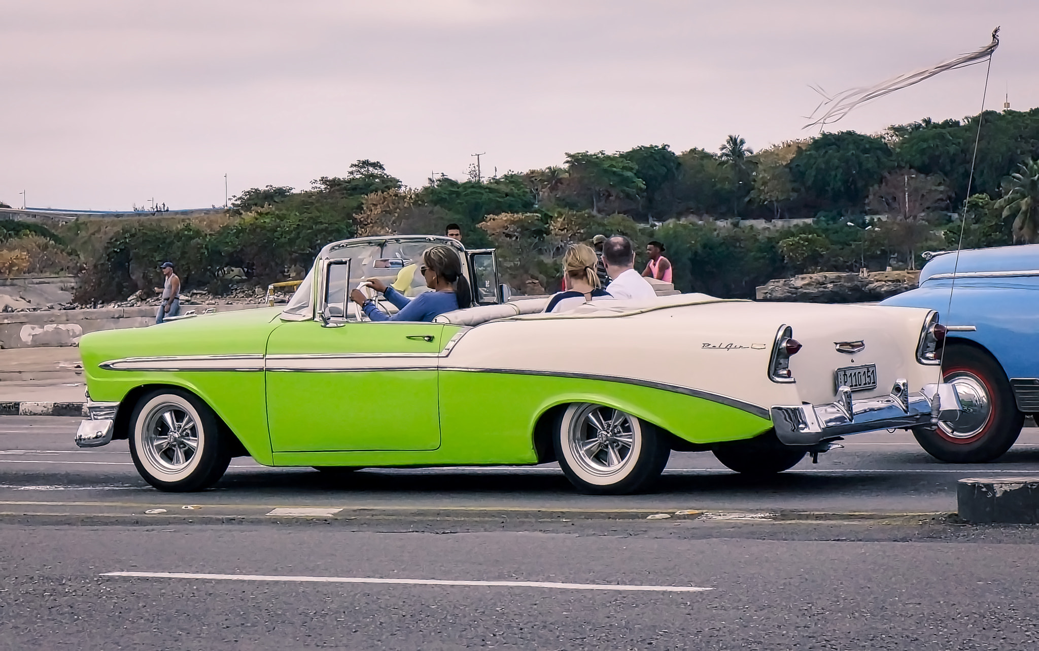 Hasselblad Lunar sample photo. Green & white 56 chevy photography