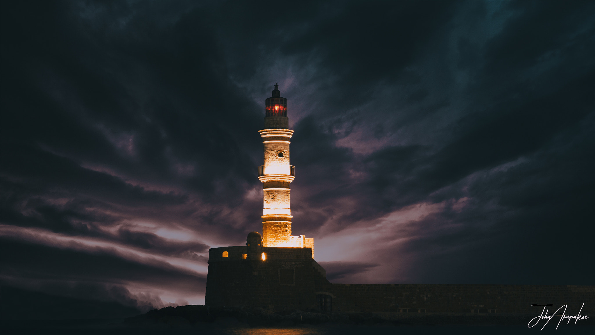 Panasonic Lumix DMC-G7 sample photo. Lightning behind the lighthouse photography