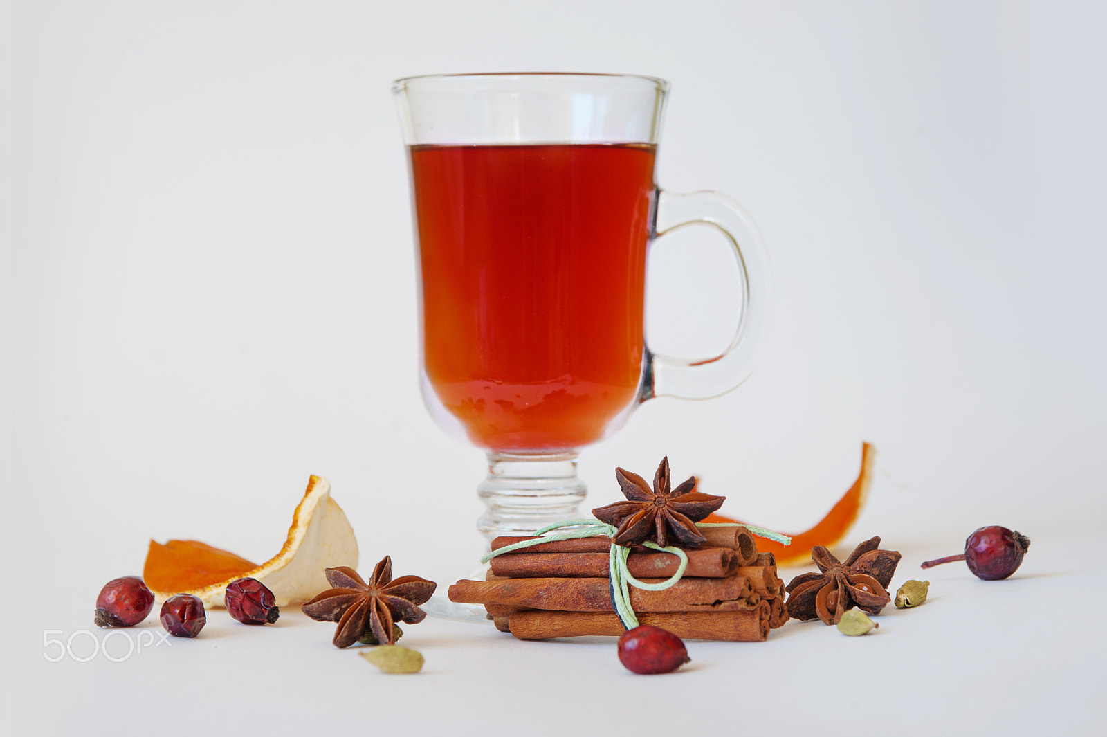 Nikon D700 + Sigma 24-70mm F2.8 EX DG Macro sample photo. Cup of hot wine with spices on white background photography