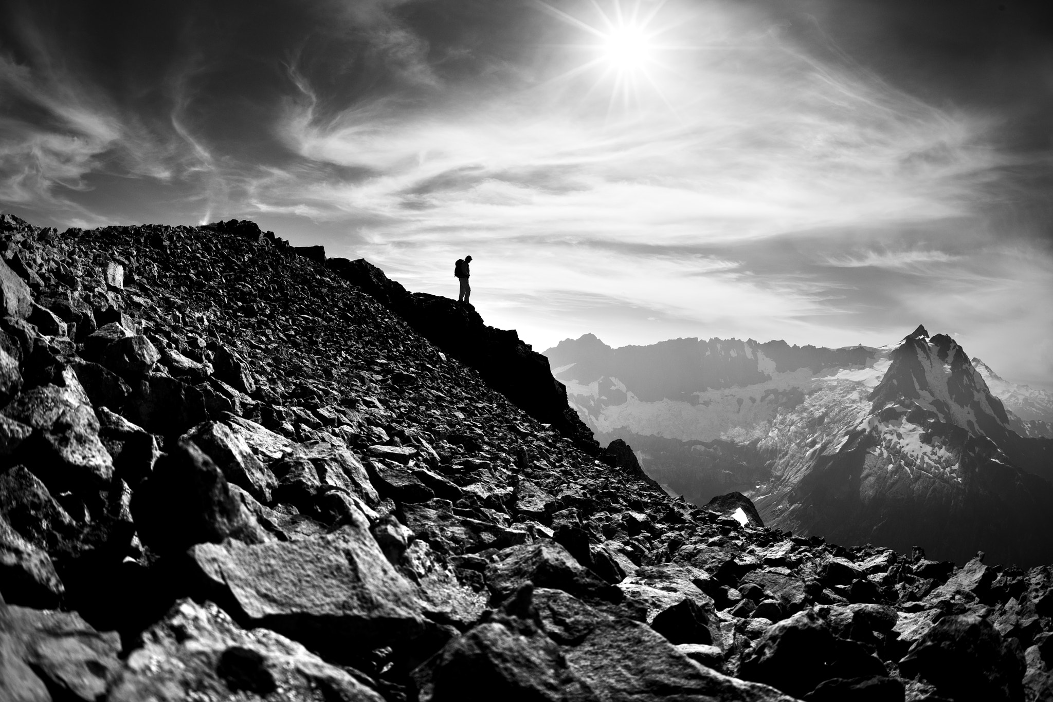 Nikon D800 + Sigma 15mm F2.8 EX DG Diagonal Fisheye sample photo. North cascades summer summit photography