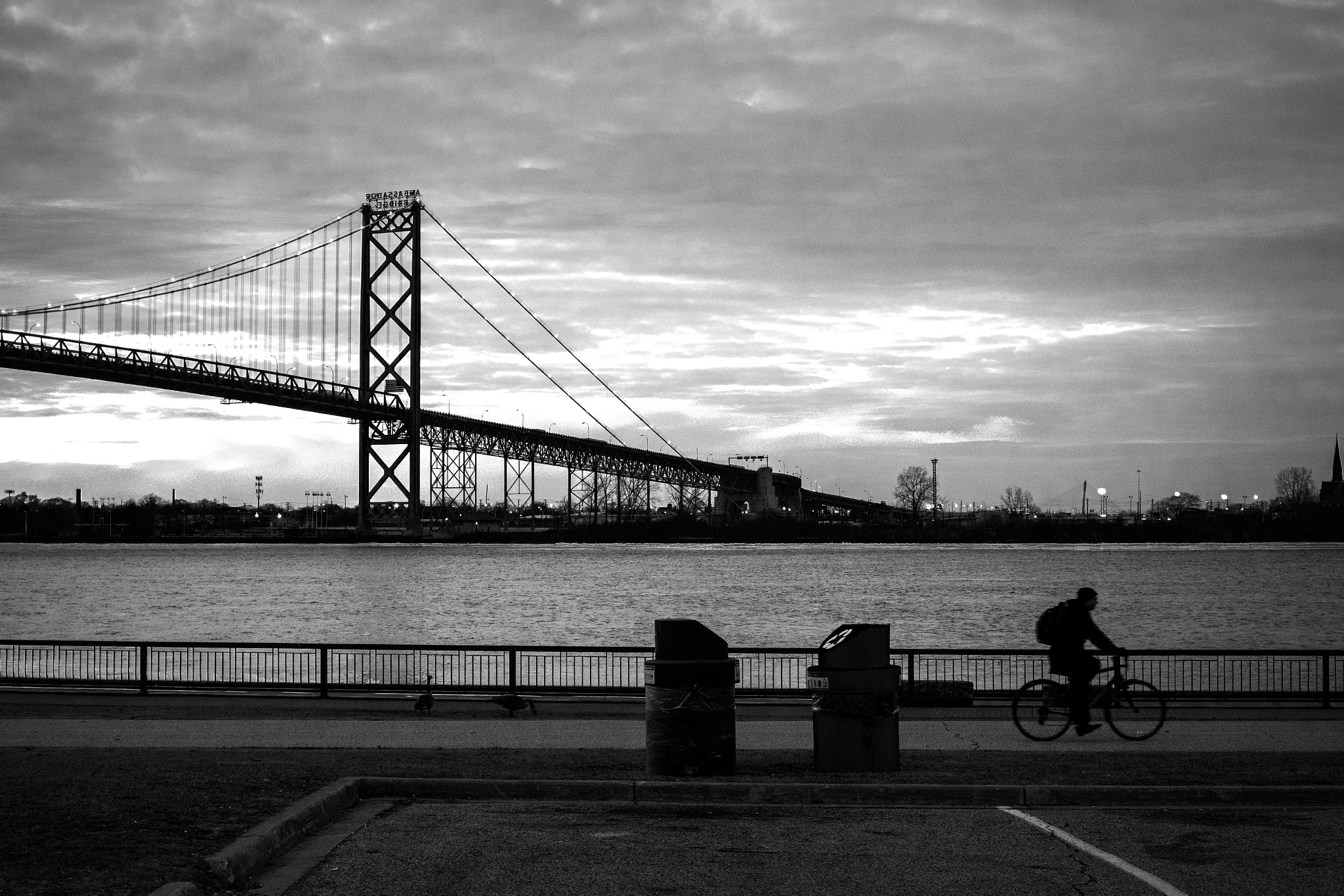 Nikon D500 + Nikon AF-S DX Nikkor 35mm F1.8G sample photo. Biking at sunset. windsor, on. photography