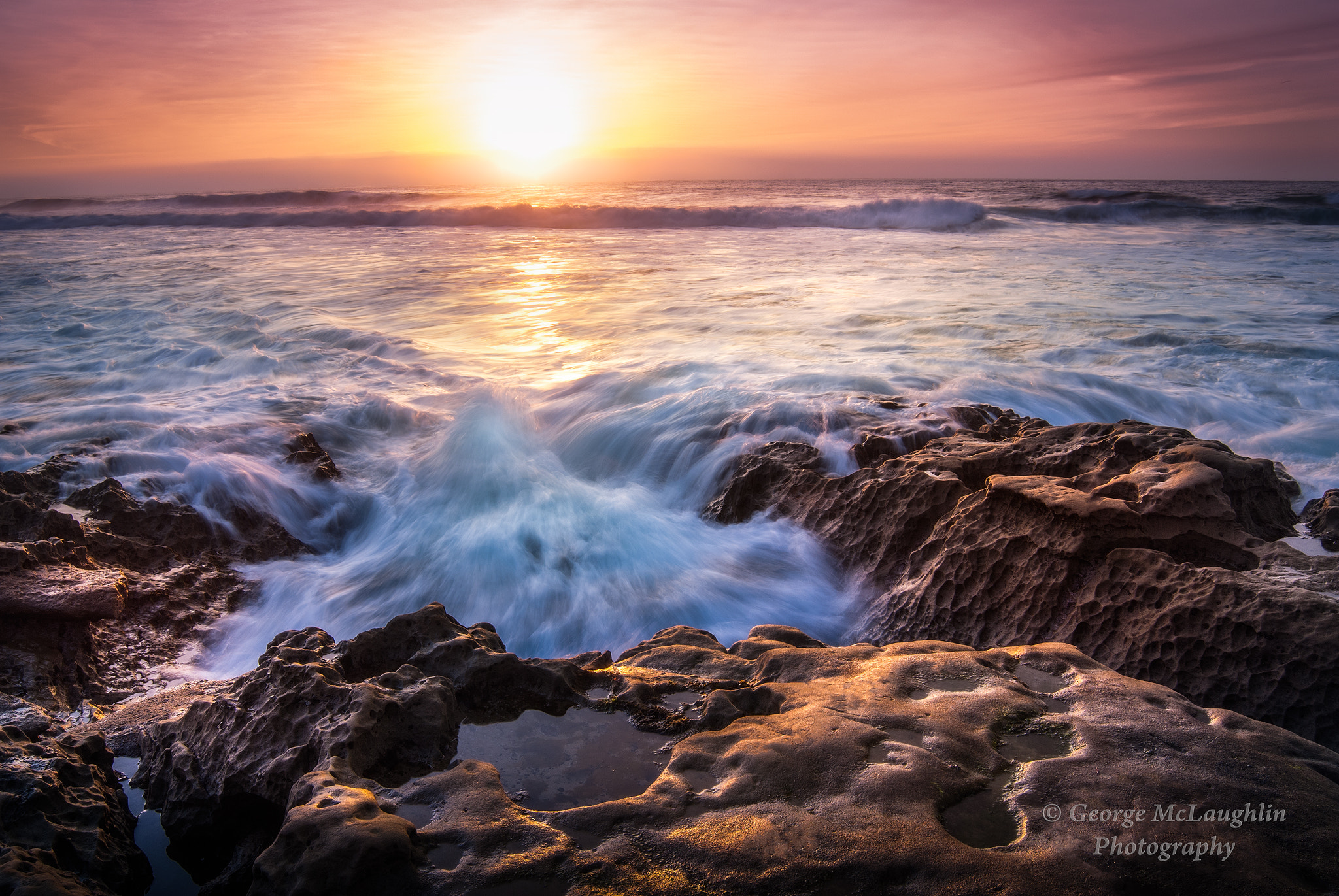 Nikon D200 sample photo. La jolla sunset photography