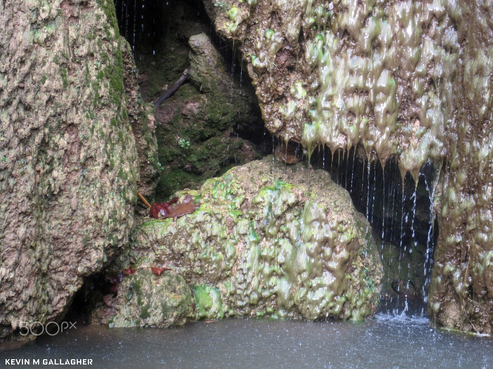 Canon PowerShot SD1200 IS (Digital IXUS 95 IS / IXY Digital 110 IS) sample photo. Dripping mossy rocks o photography