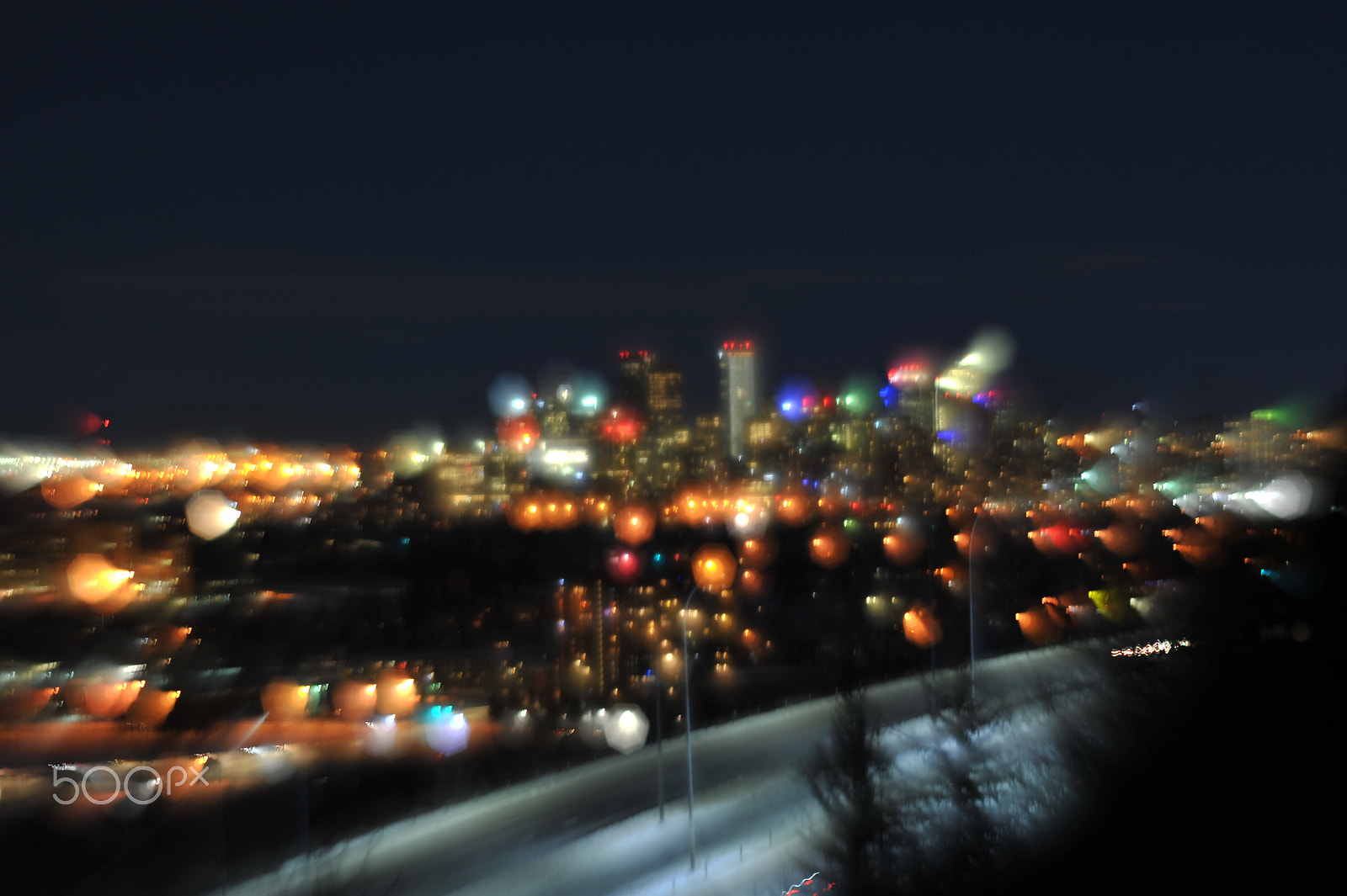 Nikon D700 + Manual Lens No CPU sample photo. City lights blurred photography