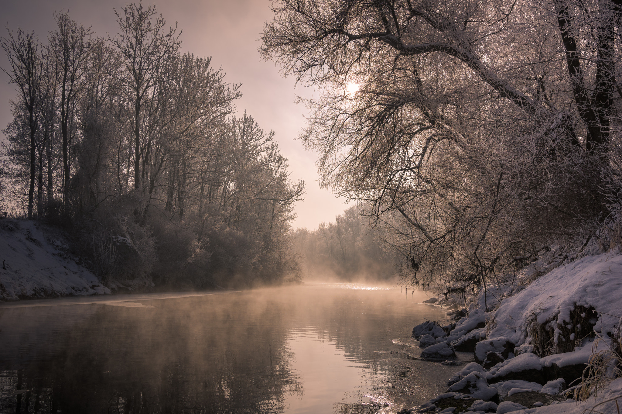 Pentax K-3 II sample photo. Steaming river photography