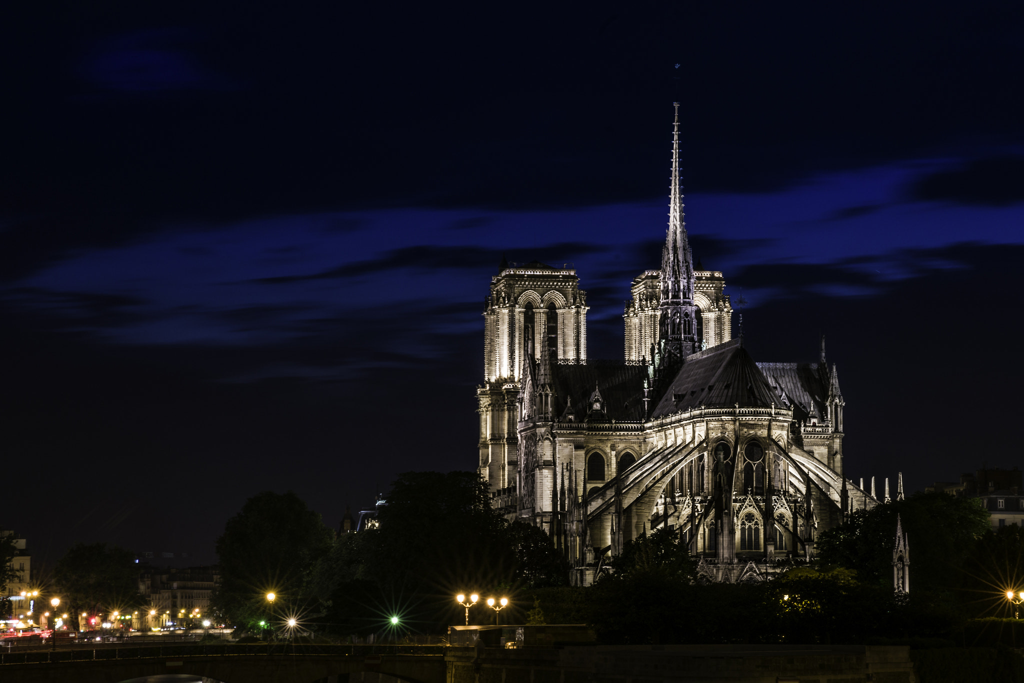 Sony a7R II + Canon EF 24-70mm F2.8L II USM sample photo. Notre dame at night - paris france photography