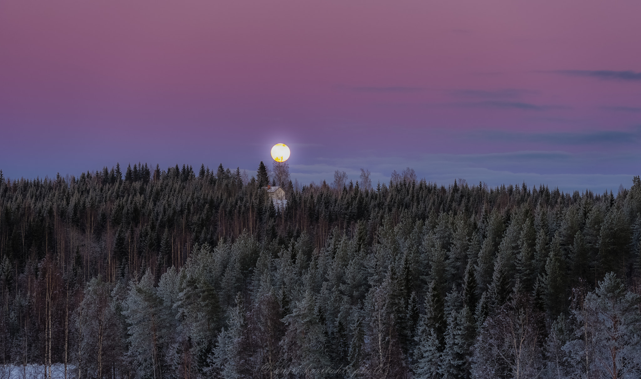 Sigma 105mm F2.8 EX DG OS HSM sample photo. House under moon photography