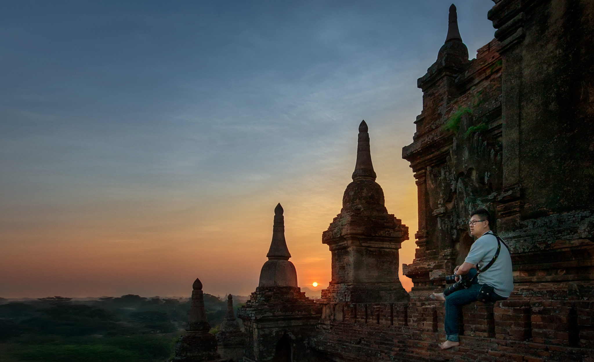 Canon EOS 50D + Canon EF 16-35mm F2.8L II USM sample photo. Self portrait at bagan photography