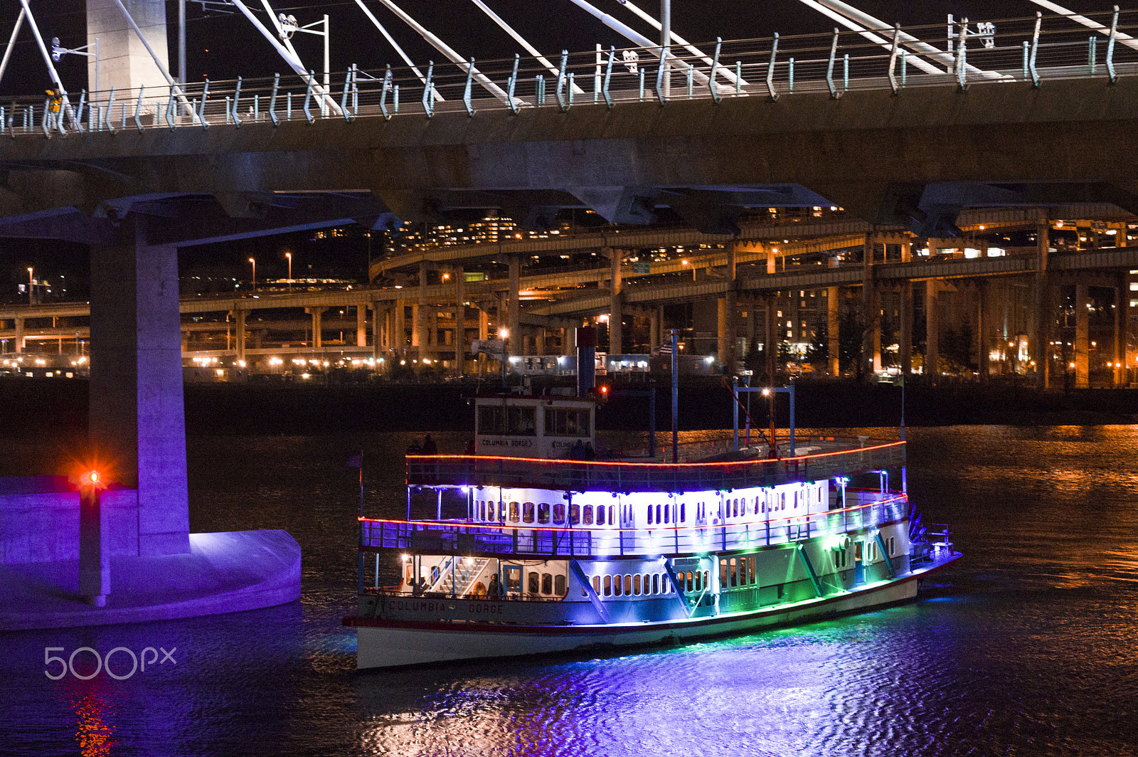 Pentax K-3 sample photo. Sternwheeler festival lights photography