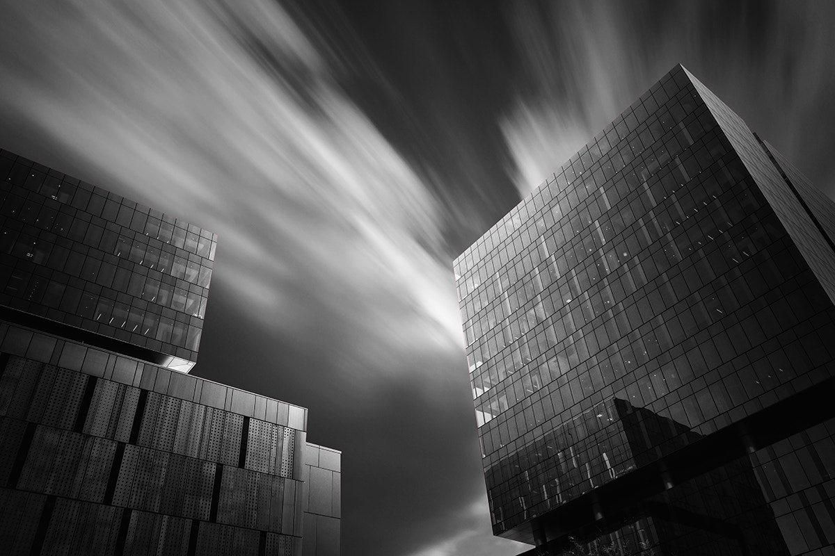 Fujifilm X-Pro2 + Fujifilm XF 10-24mm F4 R OIS sample photo. Block bldg tempe w sky web photography