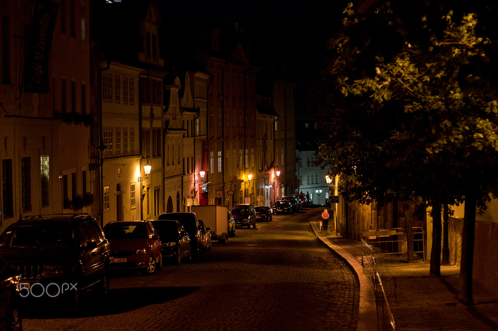 Minolta AF 50mm F1.7 New sample photo. Night prague street photography