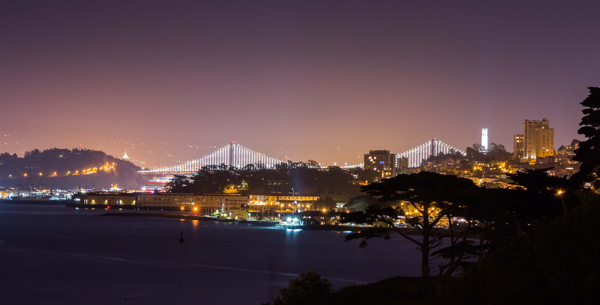 Canon EOS 60D + Sigma 70-200mm F2.8 EX DG OS HSM sample photo. San francisco by night photography