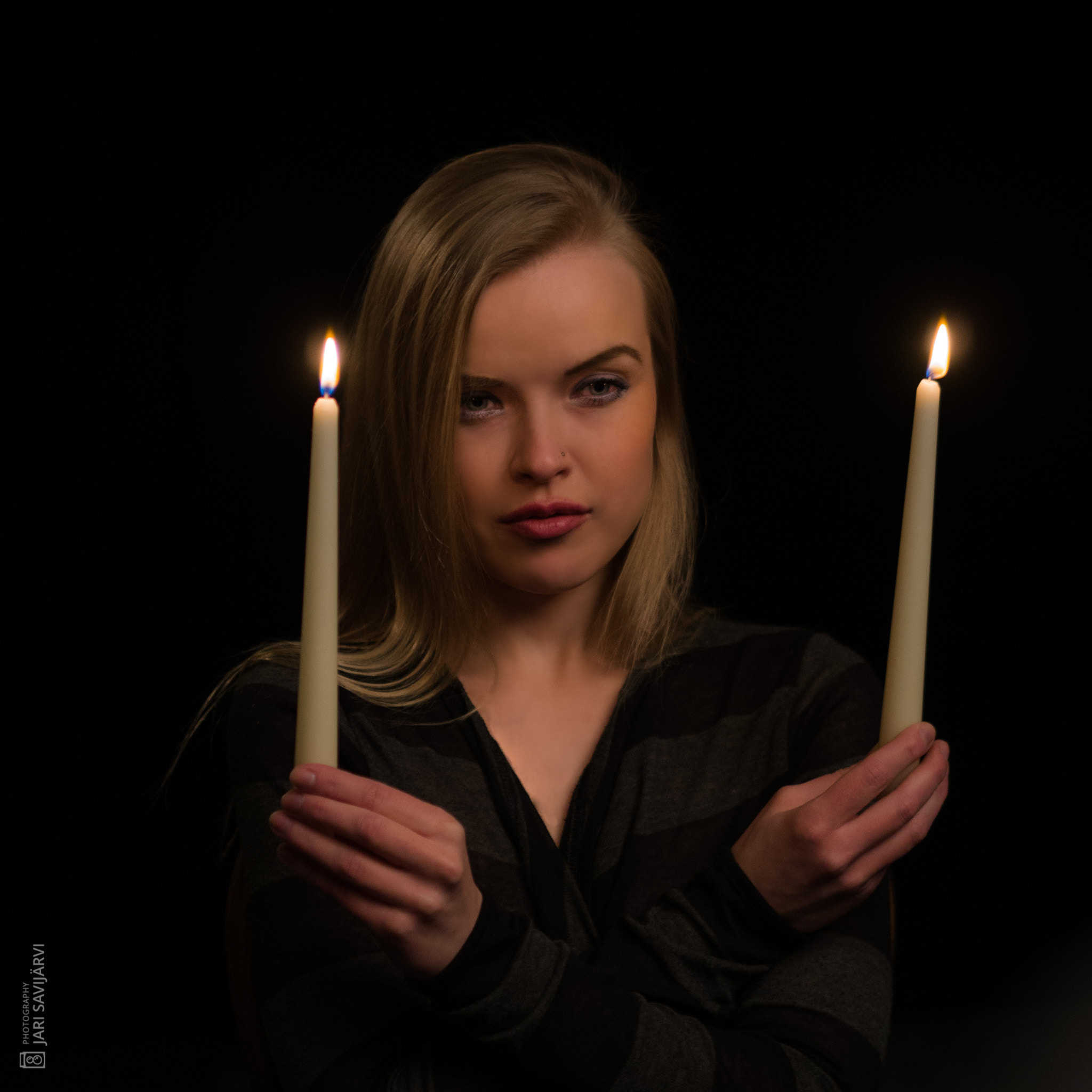 Olympus OM-D E-M10 sample photo. Kristina with candels photography