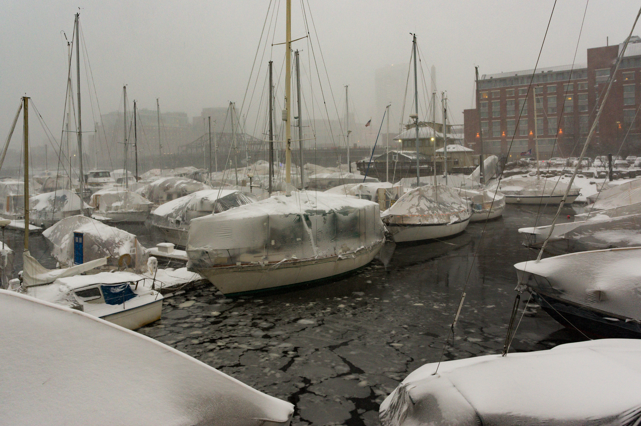 Pentax K-3 II sample photo. Constitution marina snowstorm photography
