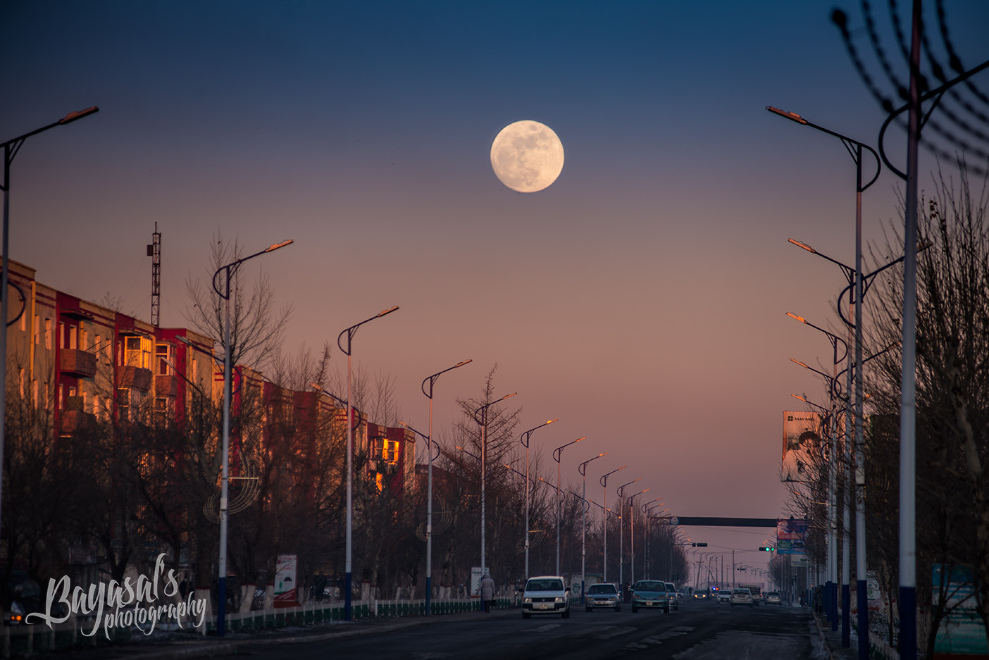 Nikon AF-Nikkor 80-200mm F2.8D ED sample photo. Chinggis city and full moon photography