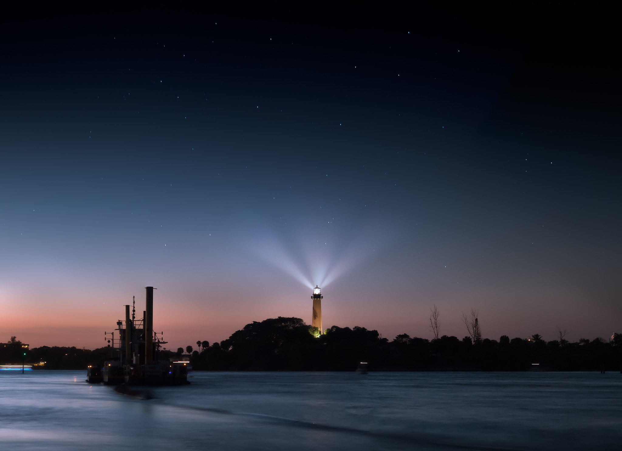 Canon EOS 500D (EOS Rebel T1i / EOS Kiss X3) sample photo. Jupiter lighthouse at night photography