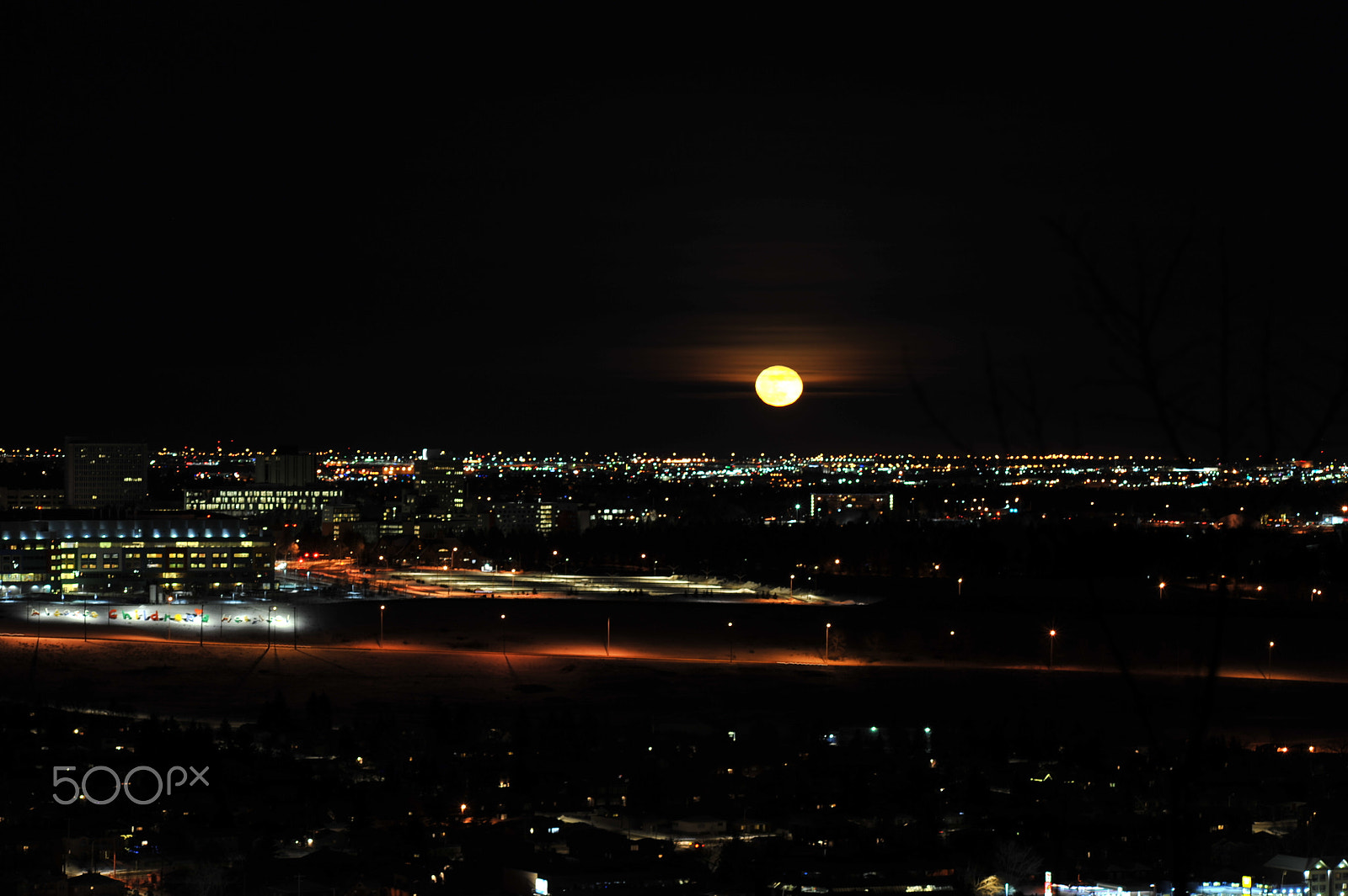 Nikon D700 + Manual Lens No CPU sample photo. Moon rise photography