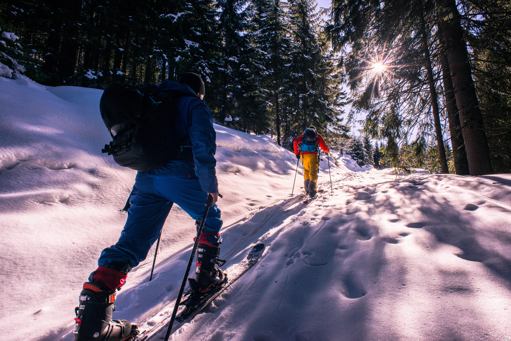 Nikon D800 + Nikon AF Nikkor 20mm F2.8D sample photo. Earn your turns photography