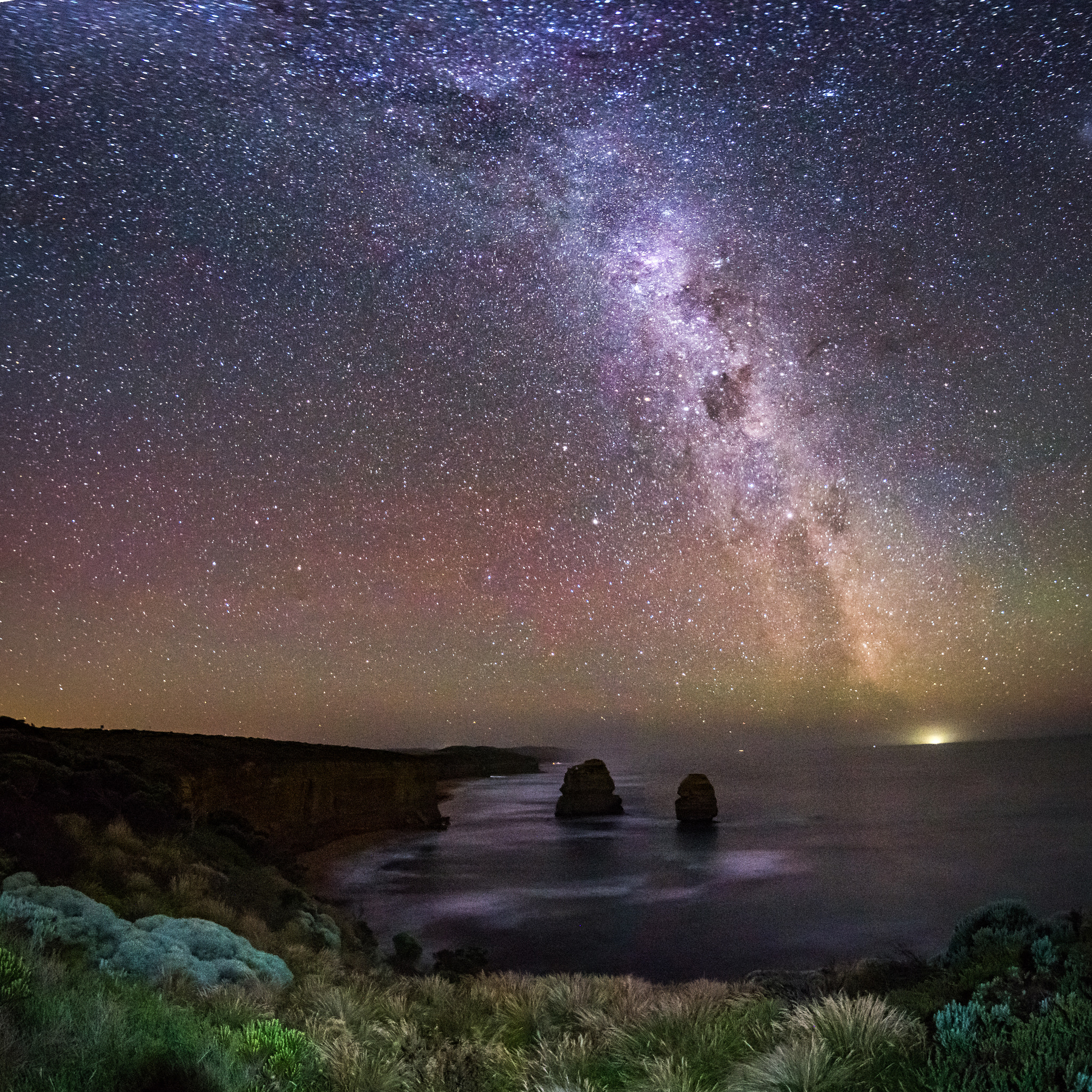 Sony a6300 sample photo. Milky way above the 12 apostles, great ocean road photography