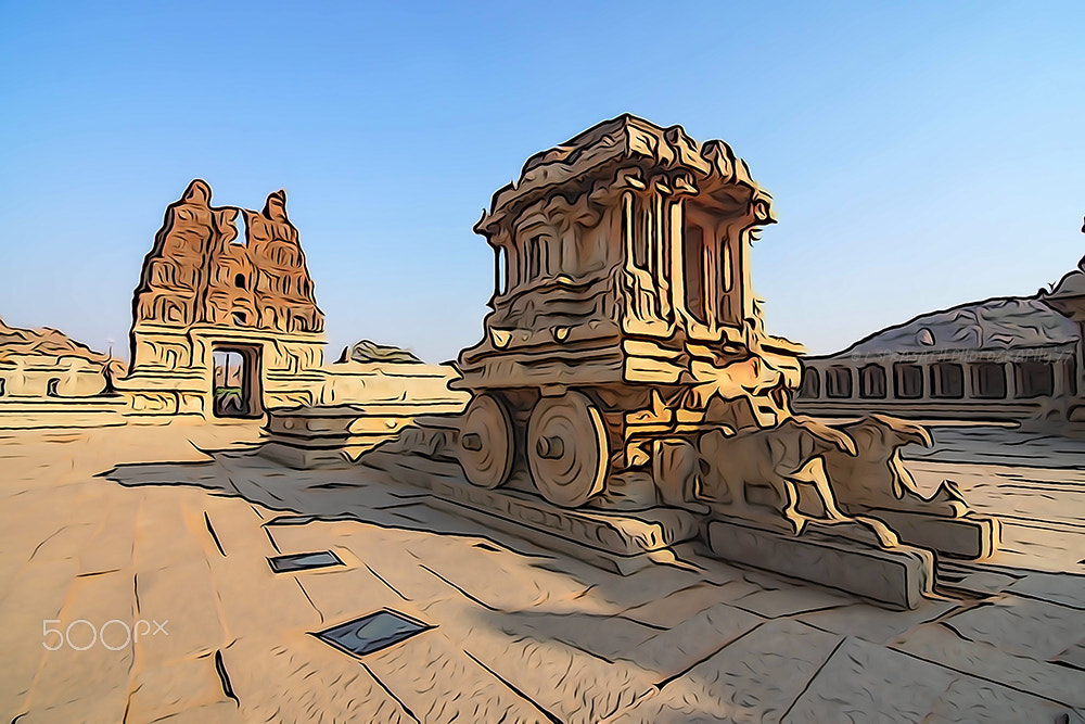 Sony a5100 sample photo. The iconic stone chariot, hampi photography