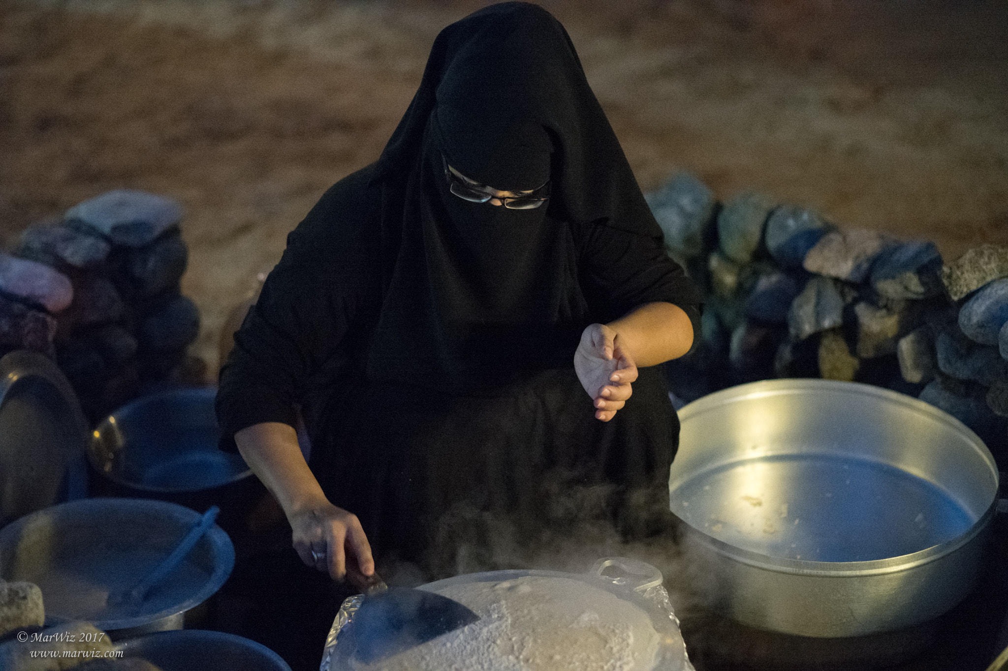 Summilux-M 1:1.4/75 sample photo. Making bread bedouin camp photography