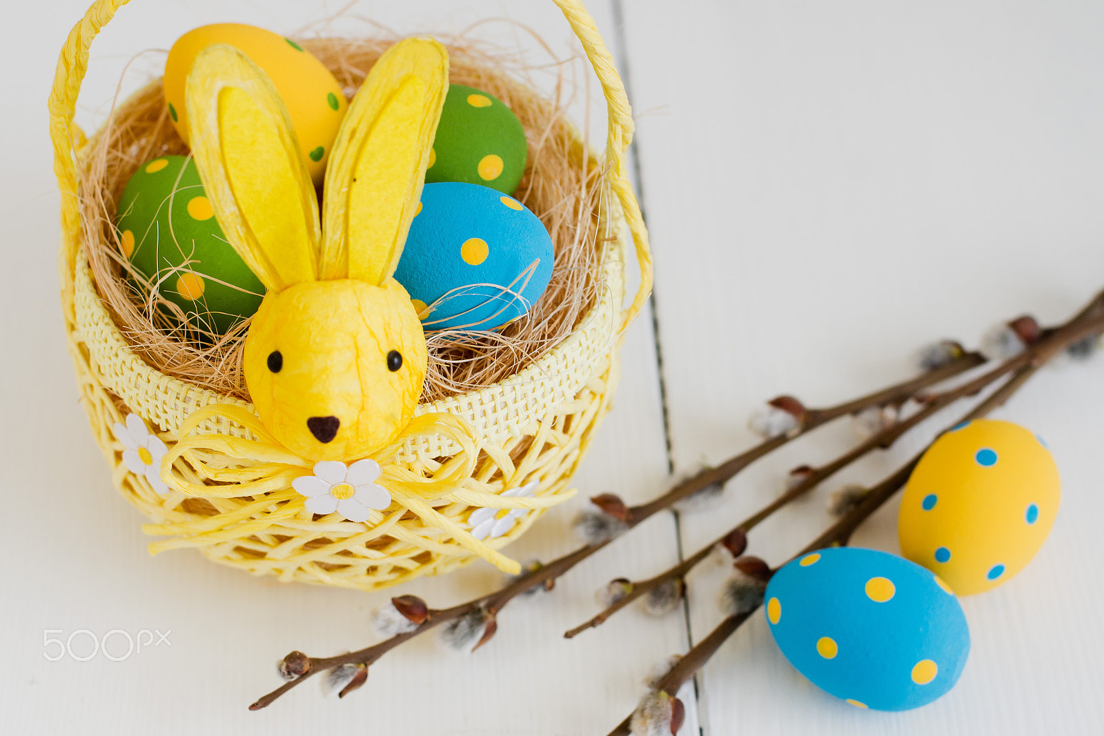 Nikon D800 + Nikon AF Nikkor 50mm F1.4D sample photo. Easter eggs in a basket photography