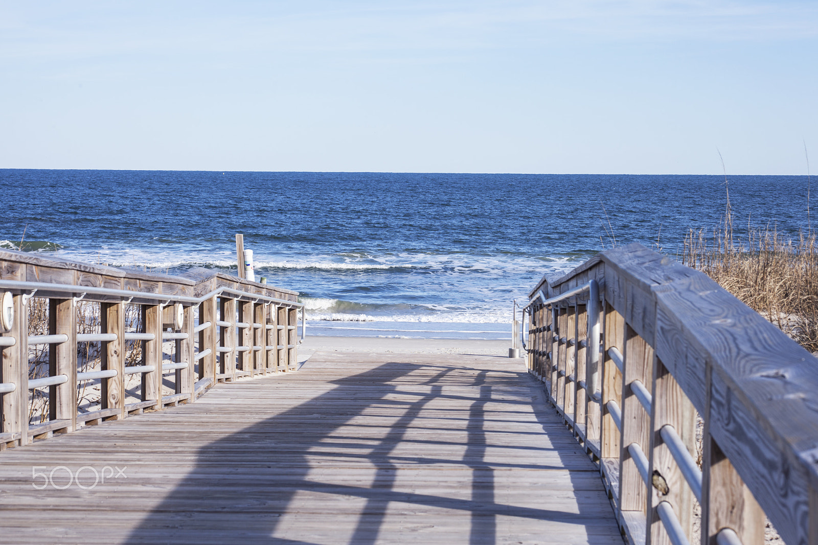EF75-300mm f/4-5.6 sample photo. Beach walkway at carolina beach nc photography