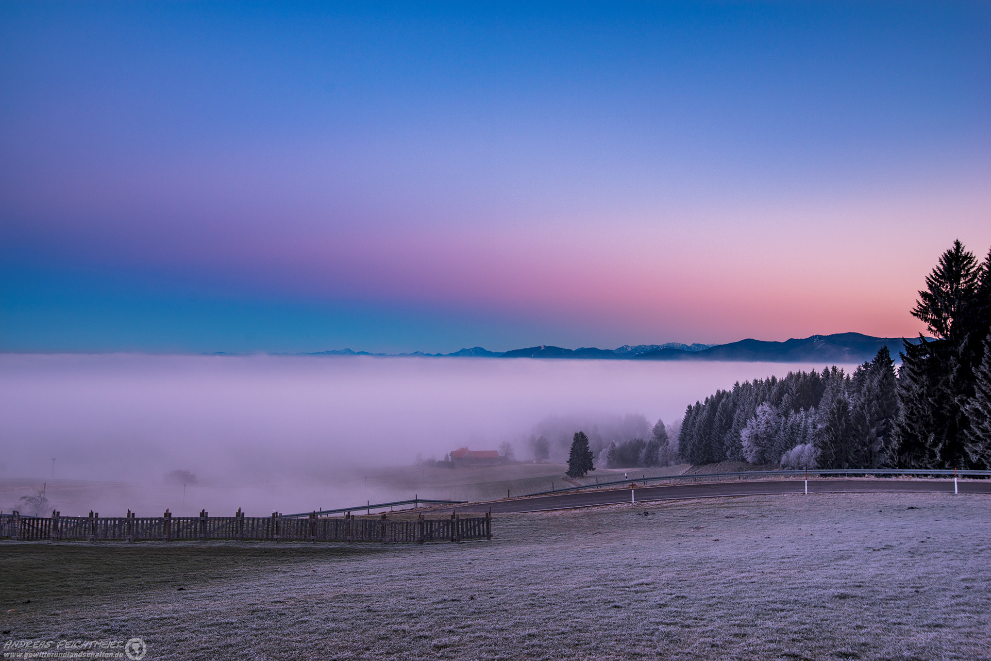 Pentax K-1 sample photo. Fog and the bavarian mountains photography