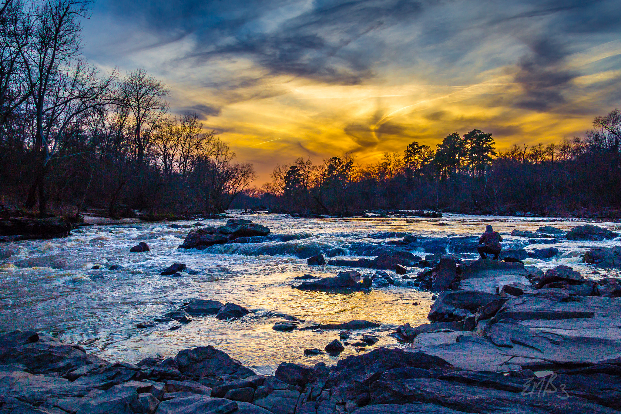 Canon EOS 100D (EOS Rebel SL1 / EOS Kiss X7) + Tamron 16-300mm F3.5-6.3 Di II VC PZD Macro sample photo. Sunset over the appomattox river in petersburg virginia photography