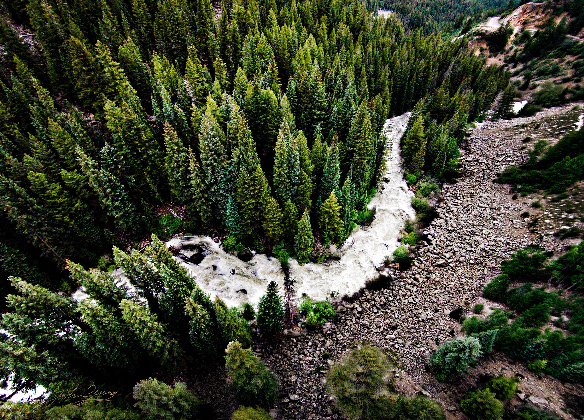 Hipstamatic 322 sample photo. "summer splendor"   - a flight above the roaring fork river outside aspen colorado photography