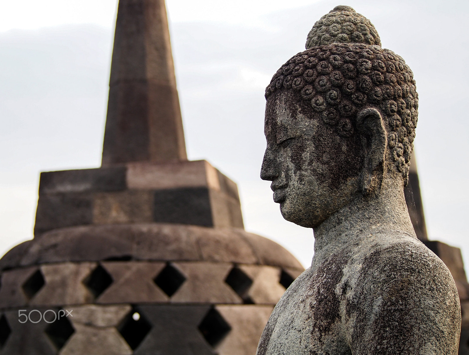 Olympus OM-D E-M5 sample photo. Buddha statue at borobudur in indonesia photography