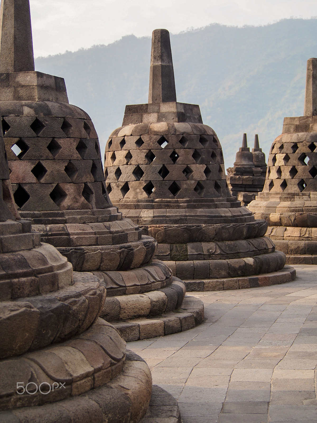 Olympus OM-D E-M5 sample photo. Ancient stupas at borobudur temple near yogyakarta indonesia photography
