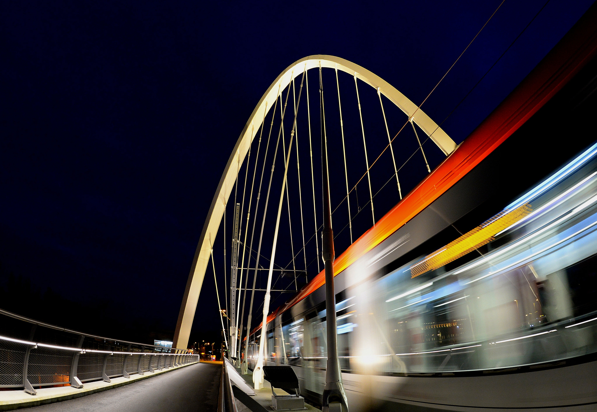 Nikon D4 + Nikon AF Fisheye-Nikkor 16mm F2.8D sample photo. Bergen light rail (bybanen) photography