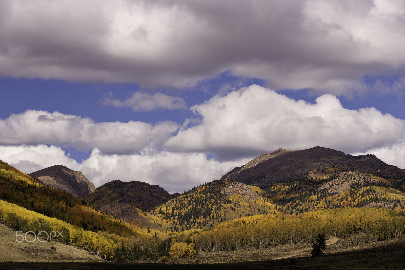 Canon EF 70-200mm F2.8L USM sample photo. Clouds & fall colors photography